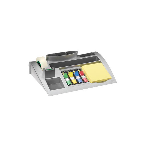 4001895867637 - Post-it® Schreibtisch-Organizer C50 silber ABS-Kunststoff 7 Fächer 256 x 168 x 68 cm