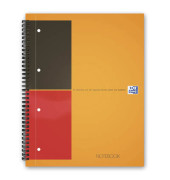 Collegeblock 100104036 Notebook, liniert / liniert Rand beidseitig , A4+, 80g, orange, 80 Blatt