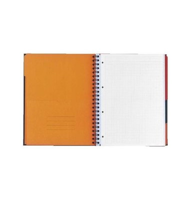 Collegeblock 100100739 Filingbook, kariert / kariert Rand beidseitig, A4+, 80g, schwarz, 100 Blatt