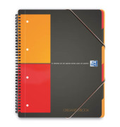 Collegeblock 100102777 Organiserbook, kariert / kariert Rand beidseitig, A4+, 80g, schwarz, 90 Blatt