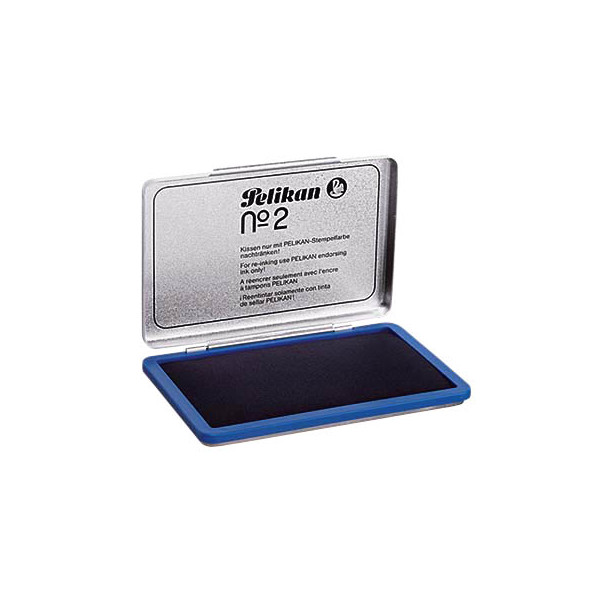 4012700331014 - PELIKAN Stempelkissen 2 blau im Metallic Gehaeuse Stempelflaeche 7x11 cm blau getraenkt mit Farbe ohne oel nachfuellbar (00331017)