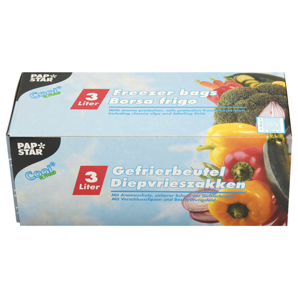 4002911141588 - Gefrierbeutel LLDPE in Faltschachtel 1 Packung = 75 Beutel à 3 Liter Format 32 cm x 25 cm