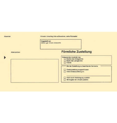 Upc Rnk Umschlag Fur Zustellungsauftrag Fur Formliche Zustellung Din Lang 500 Stuck