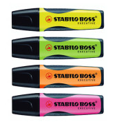 Textmarker-Set BOSS EXECUTIVE, 73/4, Etui, 4-farbig sortiert, 2-5mm Keilspitze