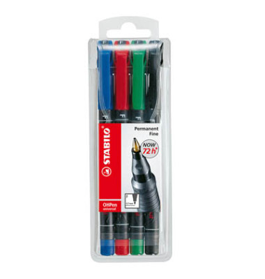 Folienstift OHPen universal 842 F farbig sortiert 0,7 mm 4er Etui permanent