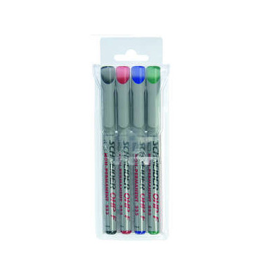 Folienstift OHP 223 F farbig sortiert 0,7 mm 4er Etui non-permanent