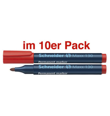 Permanentmarker Maxx 130, SN113002, Pack, rot, 1-3mm Rundspitze