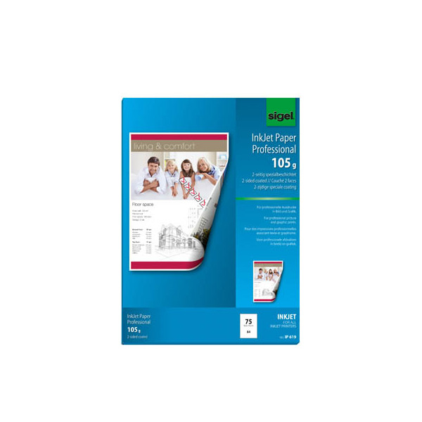 4004360992155 - Fotopapier Professional IP619 A4 für Inkjet 105g hochweiß matt beidseitig bedruckbar 4004360992155 Sigel