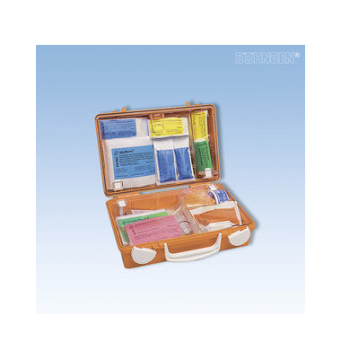 Erste-Hilfe-Koffer Quick-CD Schule orange gefüllt DIN 13157