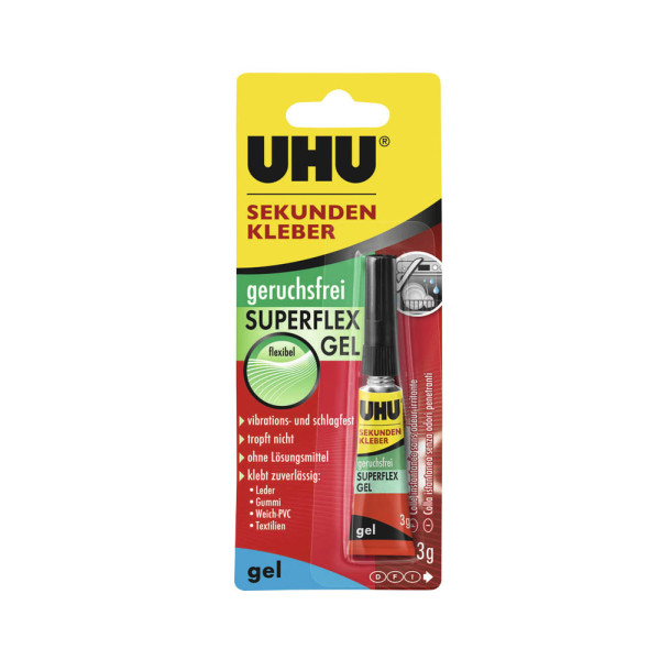 4026700455656 - Sekunden Alleskleber geruchsfrei Superflex Gel 3 g Sekundenkleber - UHU