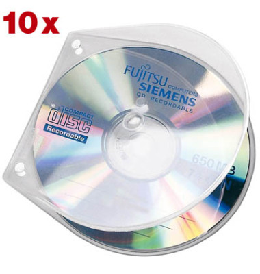 CD/DVD-Hülle Velobox für 1 CD transparent 125x125x4mm mit Abheftlochung