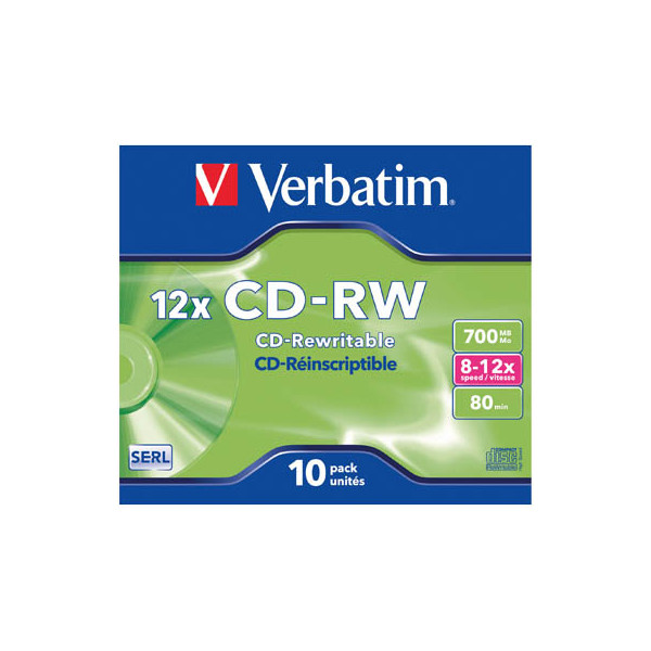 0023942431480 - CD-Rohlinge 43148 CD-RW wiederbeschreibbar 700 MB   80min Jewel Case  0023942431480 10 Stück