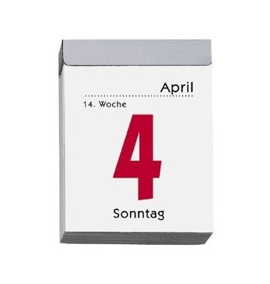 Tagesabreißkalender 302-0000, 1 Tag / 1 Seite, 5,4x7,2cm, 2025