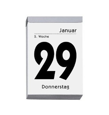 Tagesabreißkalender 313-0000, 1 Tag / 1 Seite, 9,9x14,3cm, 2025