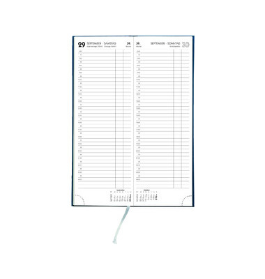 Buchkalender 808-0001, Vormerker, farbig sortiert, 1 Tag / 1 Seite, 10,4x29,6cm, 2025