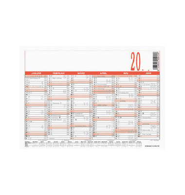 Plakatkalender 900-0000, 6 Monate / 1 Seite, 14,8x10,5cm (A6 quer), 2025