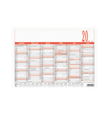 Plakatkalender 904-0000, 6 Monate / 1 Seite, 21x14,8cm (A5 quer), 2025