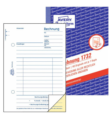 Rechnung selbstduchschreibend A6 2x40 Blatt