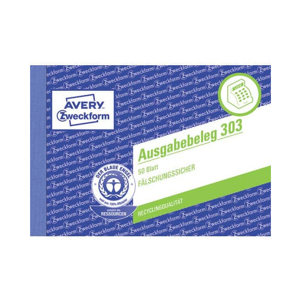 4004182003039 - Ausgabebeleg Formular din A6 quer nicht selbstdurchschreibend 50 Bl selbstdurchschreibend Nein - Avery Zweckform