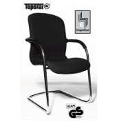Visitor Open Chair 100 schwarz Schwingstuhl OC590 T20 gepolstert mit Stoffbezug mit Armlehnen