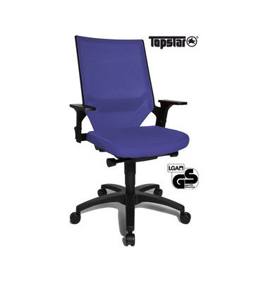 Bürodrehstuhl Autosyncron-1 mit Armlehnen blau