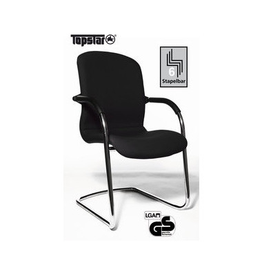 Visitor Open Chair 110 schwarz Schwingstuhl OC690 T20 gepolstert mit Stoffbezug mit Armlehnen