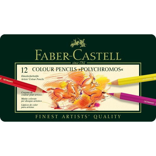 4005401100126 - FABER-CASTELL Künstlerfarbstifte Polychromos Buntstifte farbsortiert 12 St