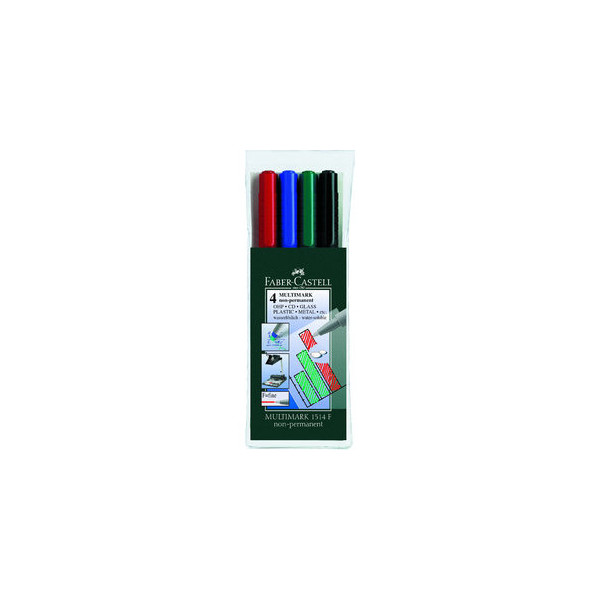 4005401514046 - Folienstift Multimark 1514 F farbig sortiert 06 mm 4er-Etui non-permanent 4005401514046 4 Stück