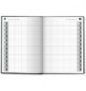 Buchkalender 1078811902, Agenda 24, schwarz, 1 Tag / 1 Seite, 21x29,7cm (A4), Jahresunabhängig