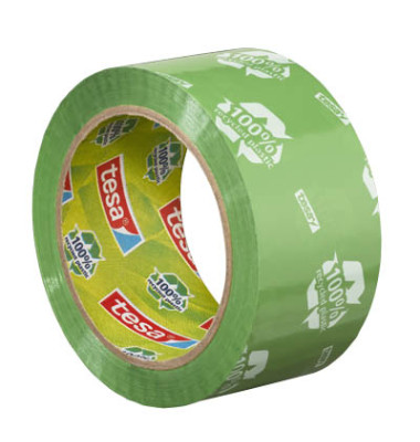 Packband Tesapack Eco & Strong 58156-00000, 100% recycled plastic, 50mm x 66m, PP, leise abrollbar, grün