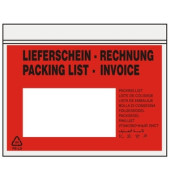 Lieferscheintaschen UNIPACK 522V0005005 C6 "LIEFERSCHEIN - RECHNUNG" selbstklebend 