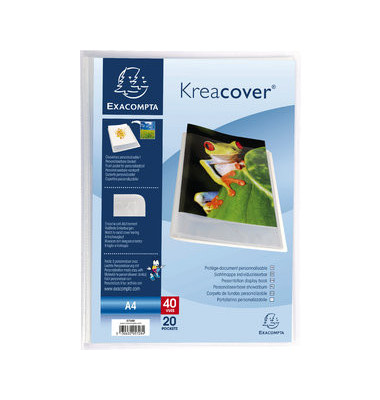 Sichtbuch Kreacover 5728E, transparent, A4, mit 20 Hüllen, Polypropylen (PP)