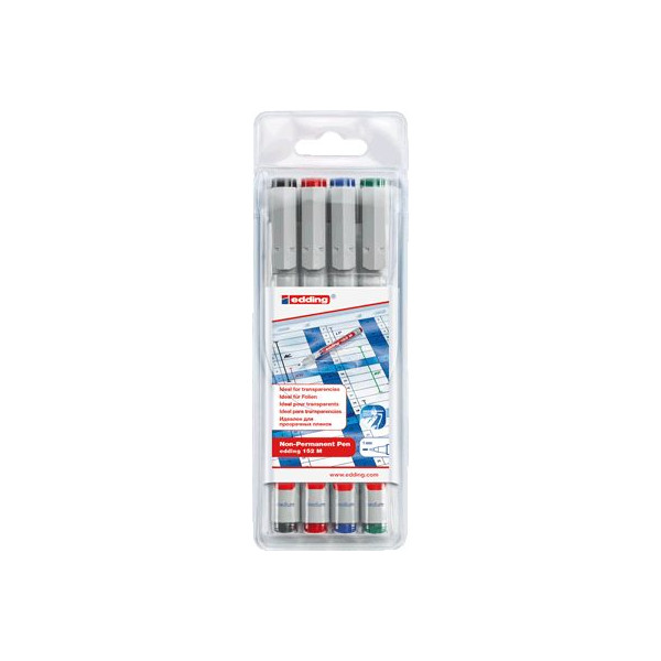 4004764003556 - Folienstift 152 M farbig sortiert 10 mm 4er-Etui non-permanent 4004764003556 4 Stück