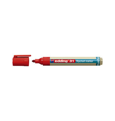 Flipchartmarker 31 Ecoline, 31-002, Stift, rot, 1,5-3mm Rundspitze