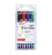 Flipchartmarker-Set 380, 380-4 S, Pack, rot,blau,grün,schwarz, 1,5-3mm Rundspitze