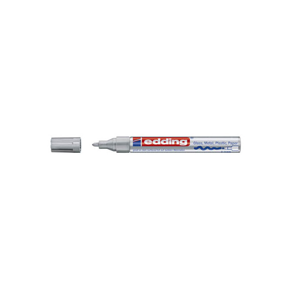 4004764498253 - edding 750 Permanent Lackmarker Silber Mittel Rundspitze 2 - 4 mm