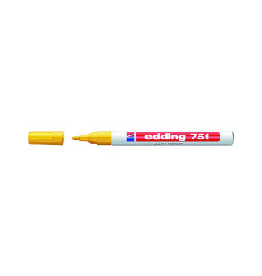 Lackmarker 751, 4751005, Stift, gelb, 1-2mm Rundspitze