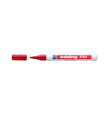 Lackmarker 751, 4751002, Stift, rot, 1-2mm Rundspitze