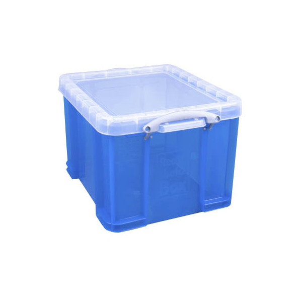 5060024801330 - Aufbewahrungsbox 35TBCB 35 Liter mit Deckel für A4 Ordner Hängemappen außen 480x390x310mm Kunststoff blau transparent 50600