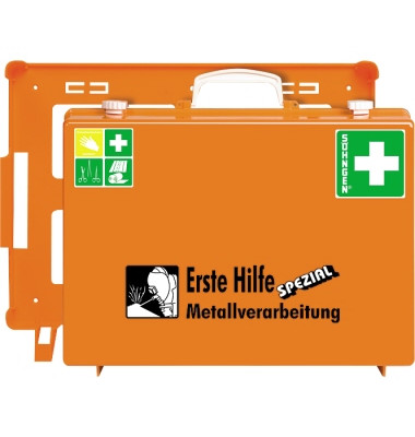 Erste-Hilfe-Koffer Stahlbau orange 400x300x150 DIN13157