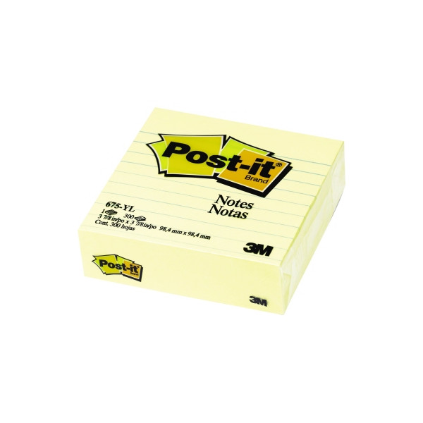 0021200502040 - Post-it Haftnotiz XL-Notes 100x100mm liniert 70g qm 300 Blatt gelb