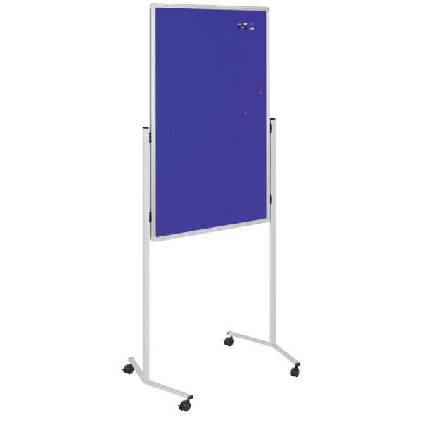 8713797027731 - Moderationstafel Professional 7-210400 75x120cm Filz + Whiteboard (beidseitig) pinnbar beschreibbar magnetisch mit Rollen