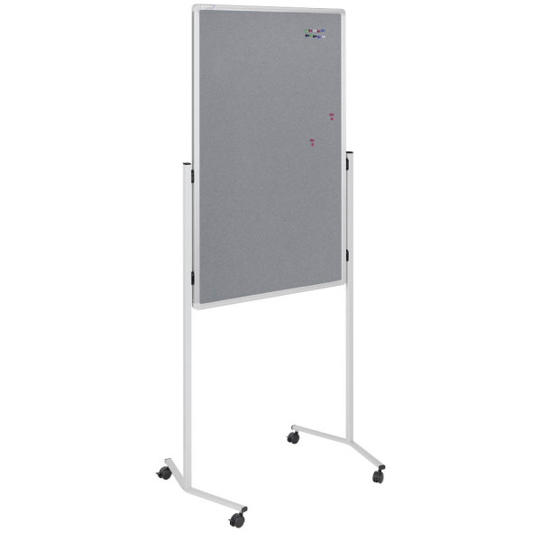 8713797042697 - Moderationstafel Professional 7-210500 75x120cm Filz + Whiteboard (beidseitig) pinnbar beschreibbar magnetisch mit Rollen