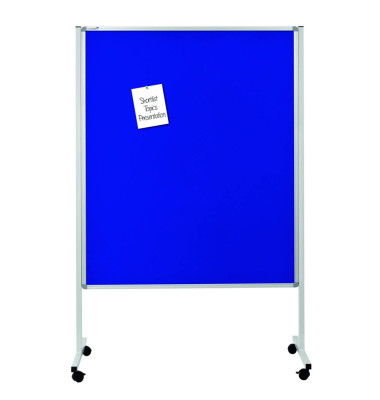 Moderationstafel Mobil XL 7-210600, 120x150cm, Filz + Whiteboard (beidseitig), pinnbar, beschreibbar, magnetisch, mit Rollen, bl