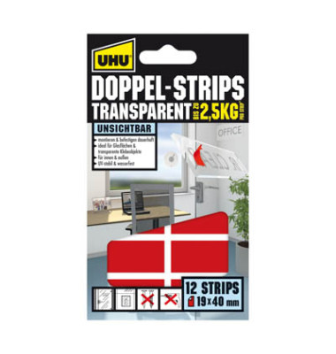 Doppelstrips 45515 transparent 12 St./Pack