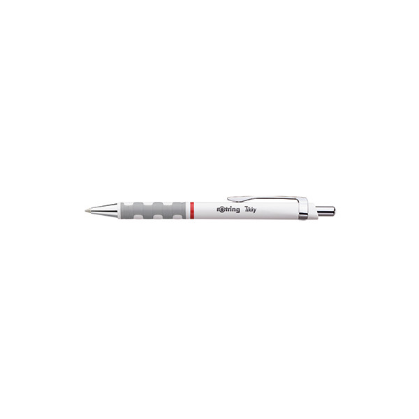 3501170770894 - rotring Druckkugelschreiber Tikky weiss Strichfarbe blau Strichstärke M gewellte und gummierte (S0770890)