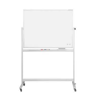 Whiteboard Design SP Mobil 200 x 100cm lackiert Aluminiumrahmen drehbar beidseitig