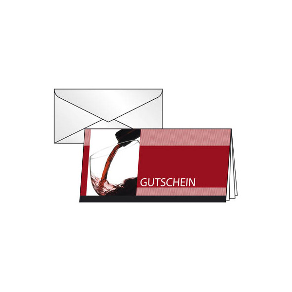 4004360880841 - Gutscheine Vino Rosso DC404 DIN lang 21cm x 105cm (BxH) 220g mit vorgedruckten Textfeldern Motiv Glanzkarton 4004360880841 Sige 10 Stück