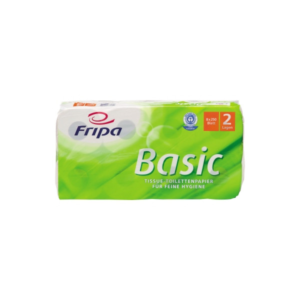 4000883058842 - Toilettenpapier Basic 1510805 2-lagig weiß 250 Blatt   Rolle 4000883058842 8 Rolle