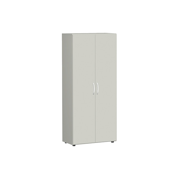 4038933481876 - Akten- Garderobenschrank Flex S-386128LL Holz abschließbar 2 OH 80 x 216 x 42 cm lichtgrau 4038933481876 Geramöbel